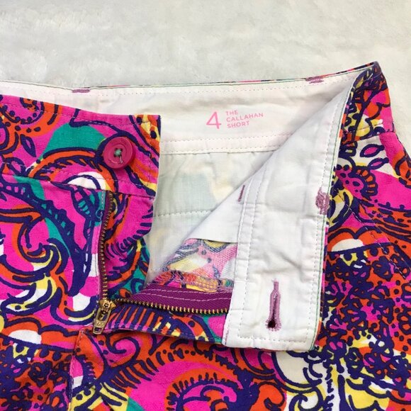 Lilly Pulitzer The Callahan Short Women's Size‎ 4 Textured Paisley Print Cotton - Picture 4 of 11